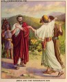 Jesús y el hijo del noble religioso cristiano.